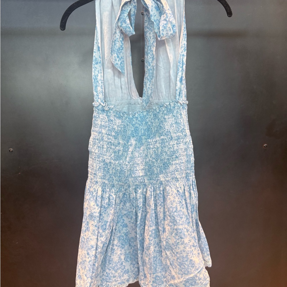 LoveShackFancy Blue and White Mini Dress - Picture 2 of 2